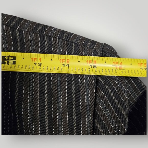 VTG Victoria Ashley Women's 5/6 Black Multi Striped Double-Breasted Blazer Jkt - Picture 15 of 16